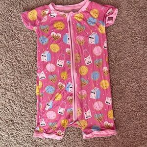 Little Sleepies milk & cookies shorties in Pink